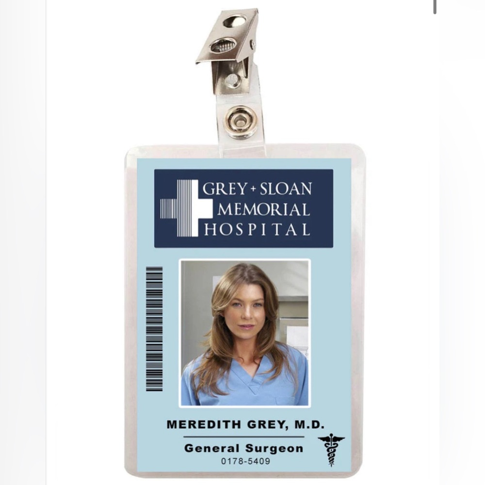 Grey's Anatomy Meredith Grey Sloan Memorial Hospital ID Badge